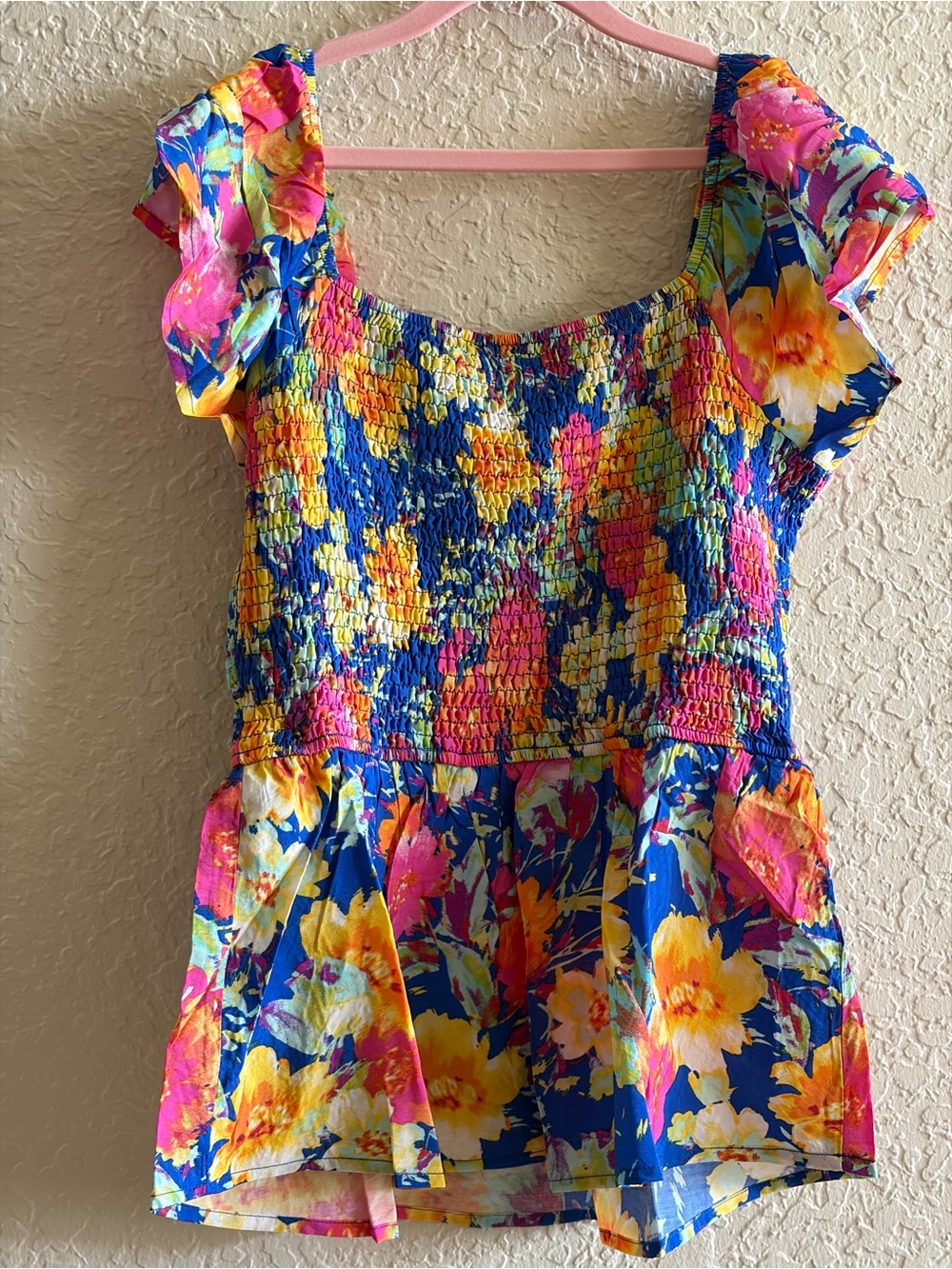 Emily Wonder Multi-Color Smocked Floral Top